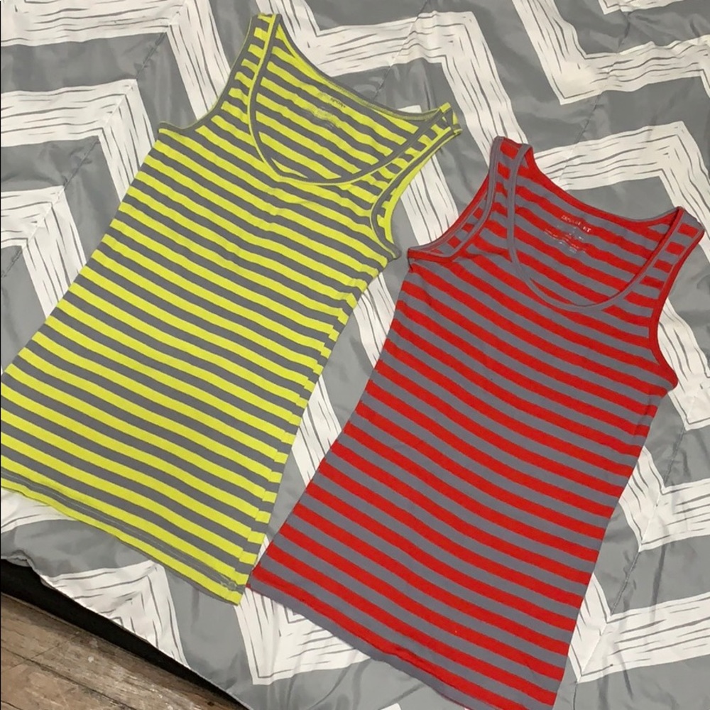2 striped tanks